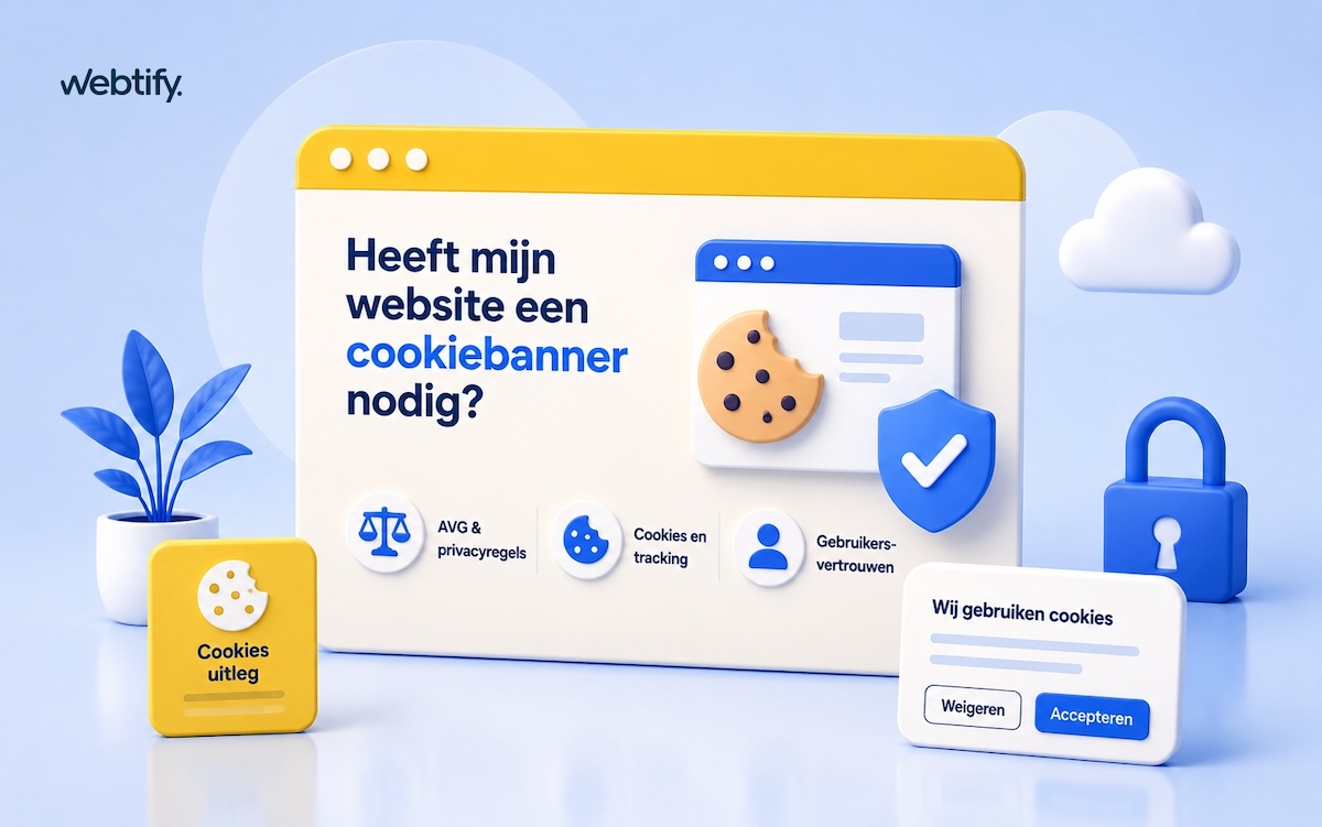 Heeft mijn website een cookiebanner nodig? Illustratie voor Webtify