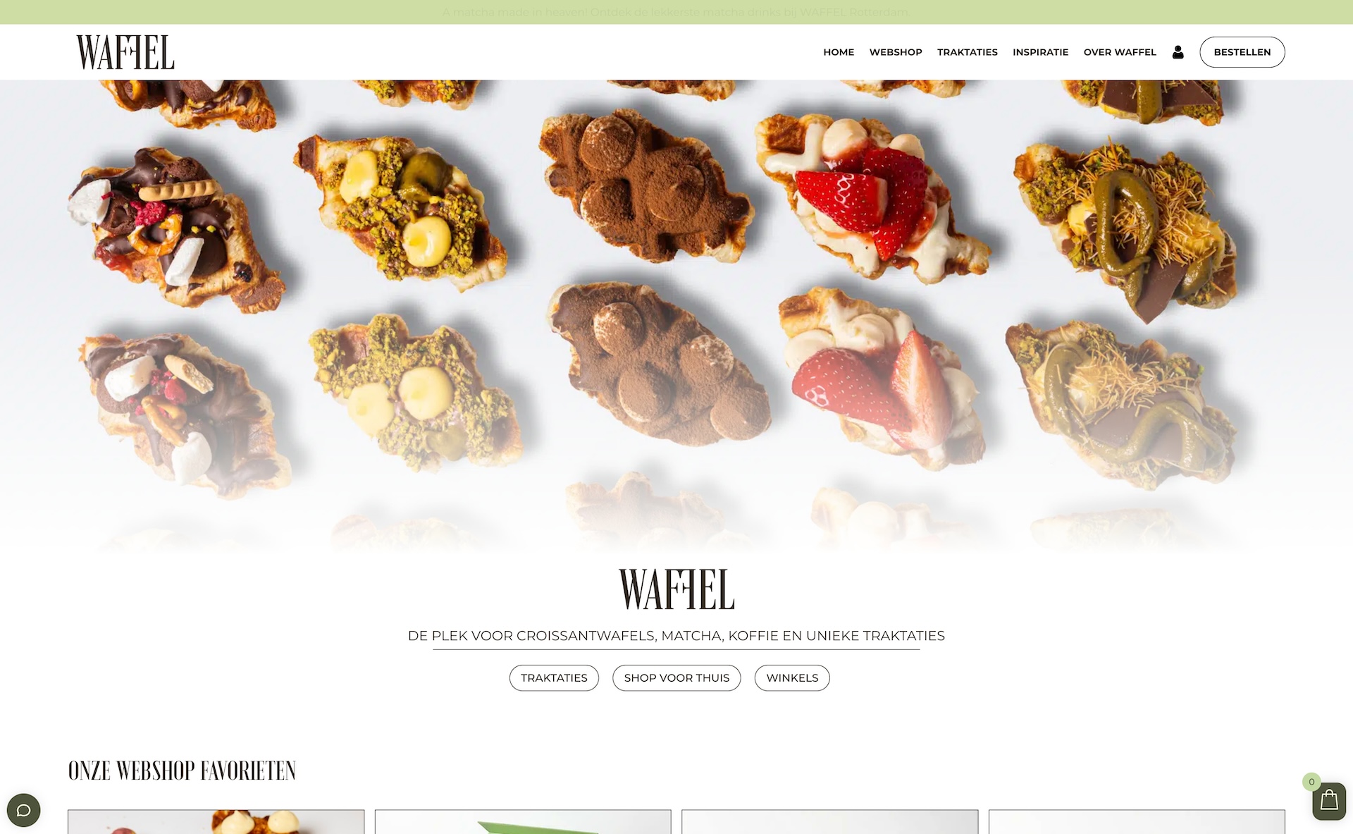 Waffel homepage als Webshop abonnement bij Webtify