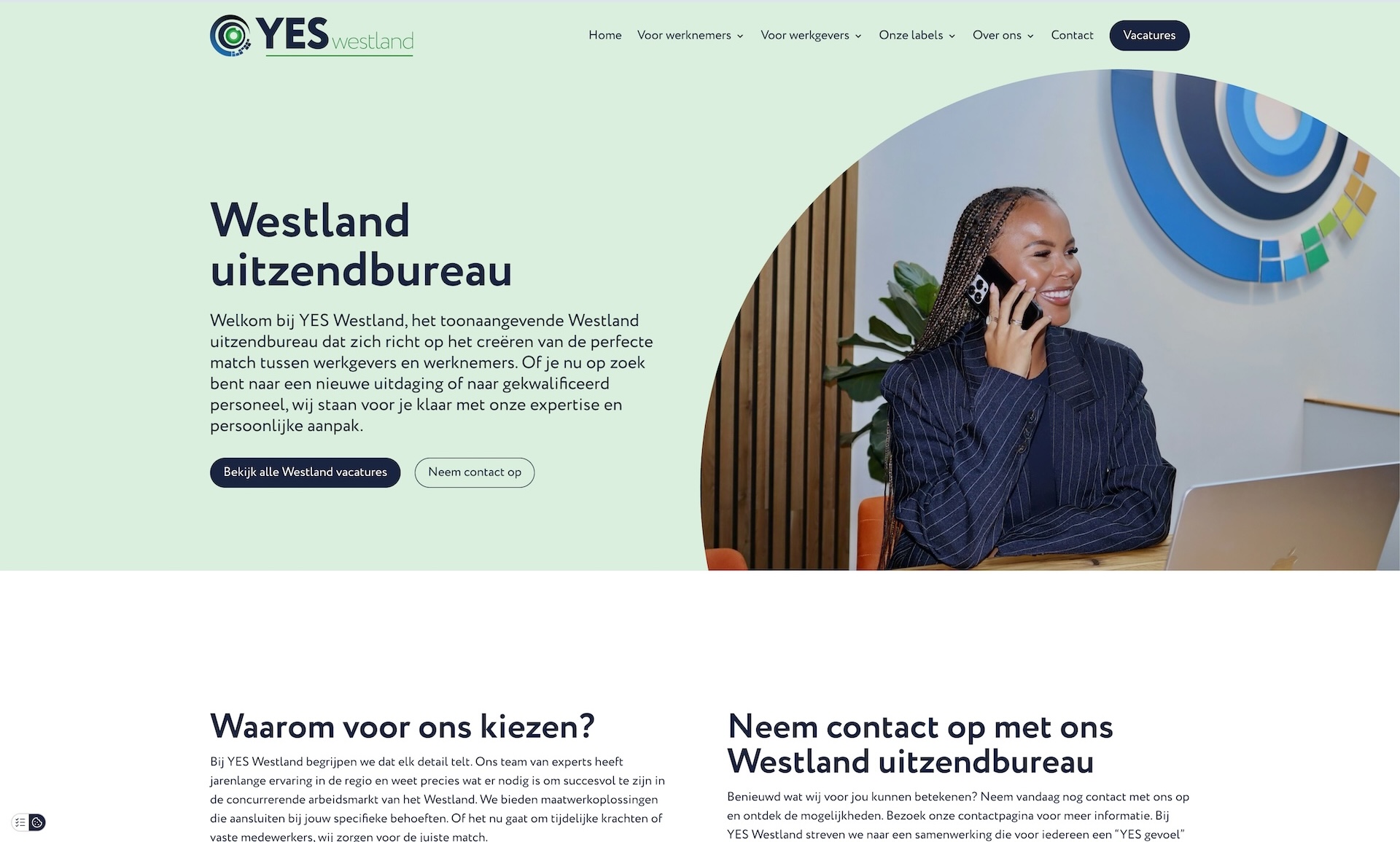Landingspagina YES Groep Westland voor vergroten vindbaarheid