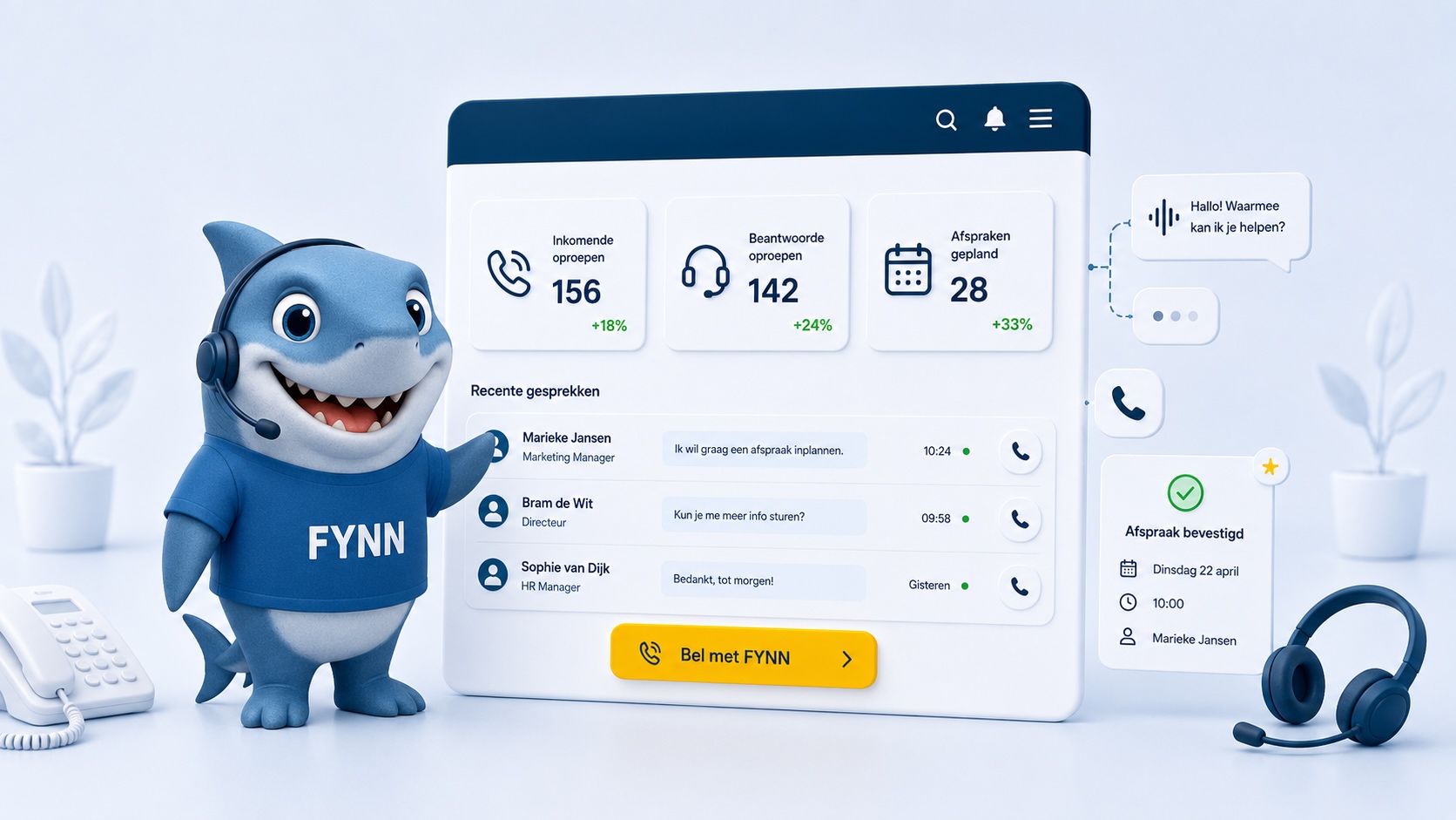 Webtify AI Agent FYNN AI Voice illustratie