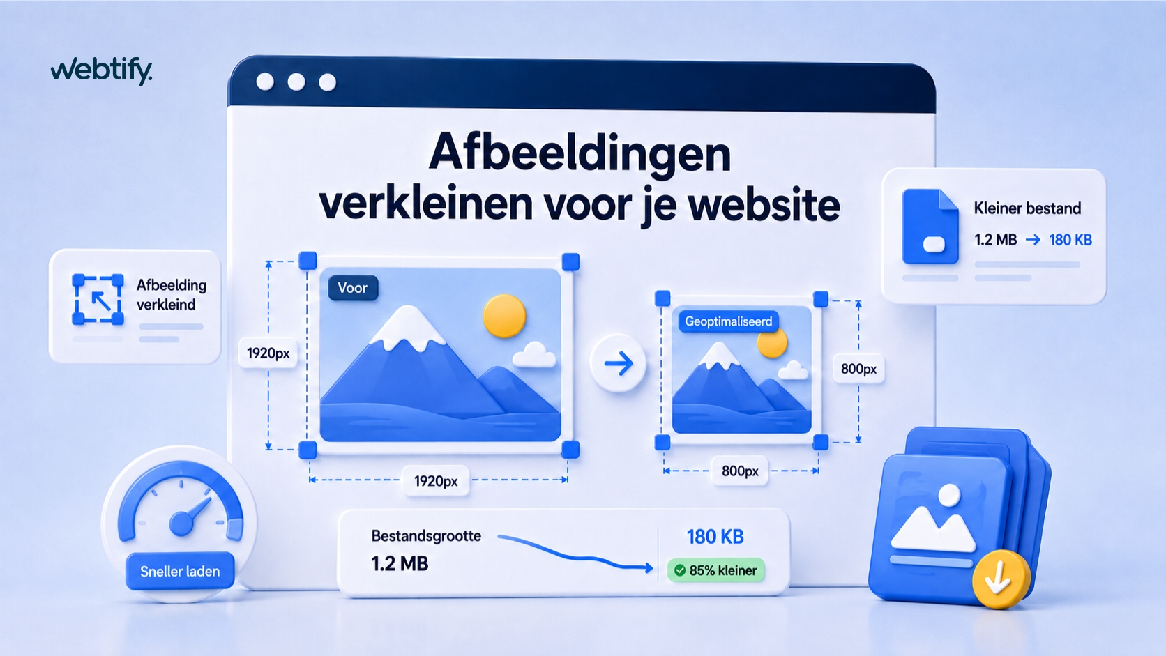 Illustratie voor het verkleinen van afbeeldingen op je website