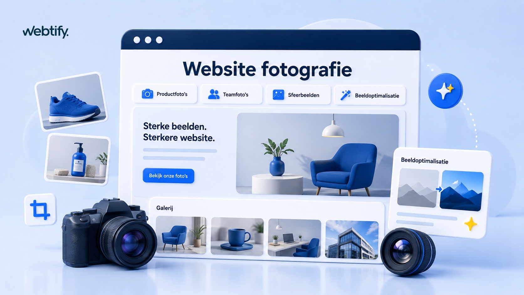 Illustratie voor Webtify en de blog over website fotografie