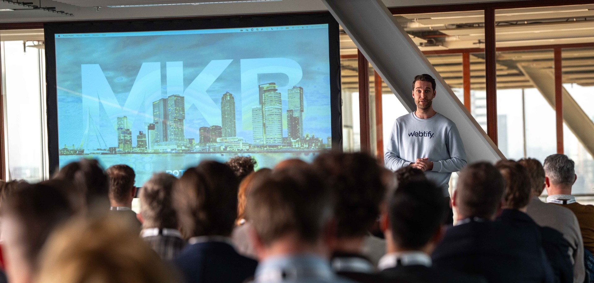 Webtify evenement in samenwerking met MKB. Roy Koeleman, CTO van Webtify spreekt