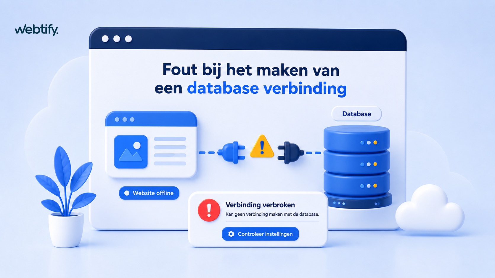 Illustratie voor blog: Fout bij het maken van een database verbinding.