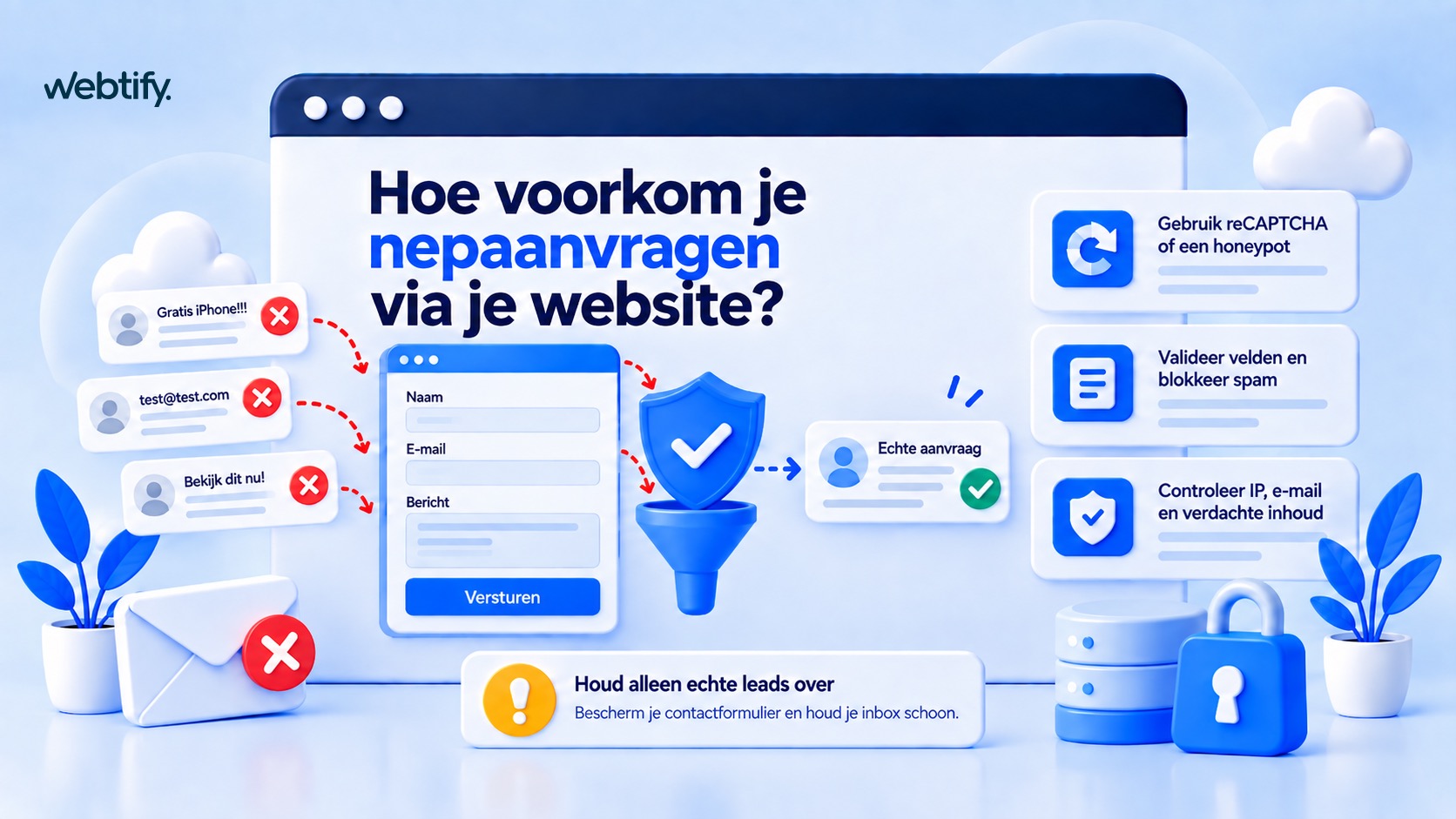 Illustratie voor blog: Hoe voorkom je nepaanvragen via je website?