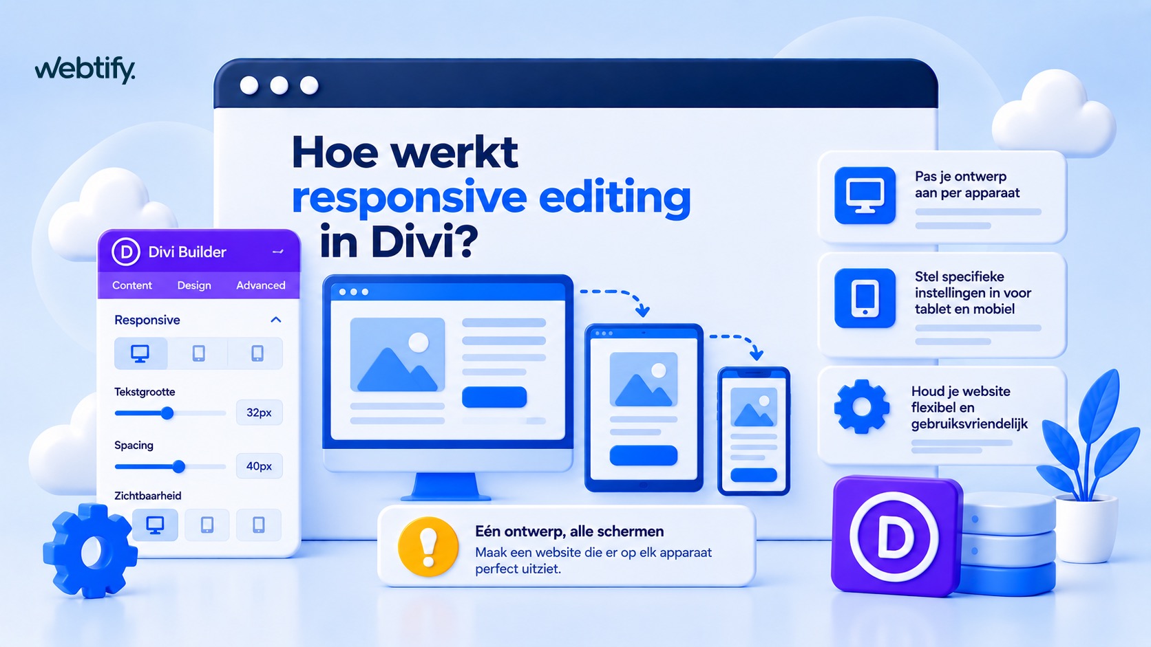 Illustratie voor blog: Hoe werkt responsie editing in Divi?