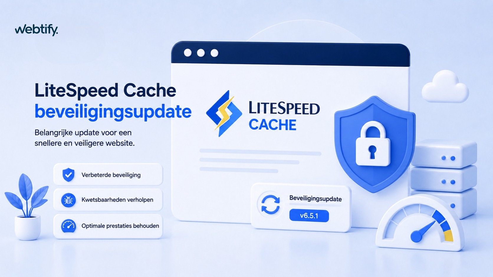Illustratie voor blog: LiteSpeed Cache beveiligingsupdate .