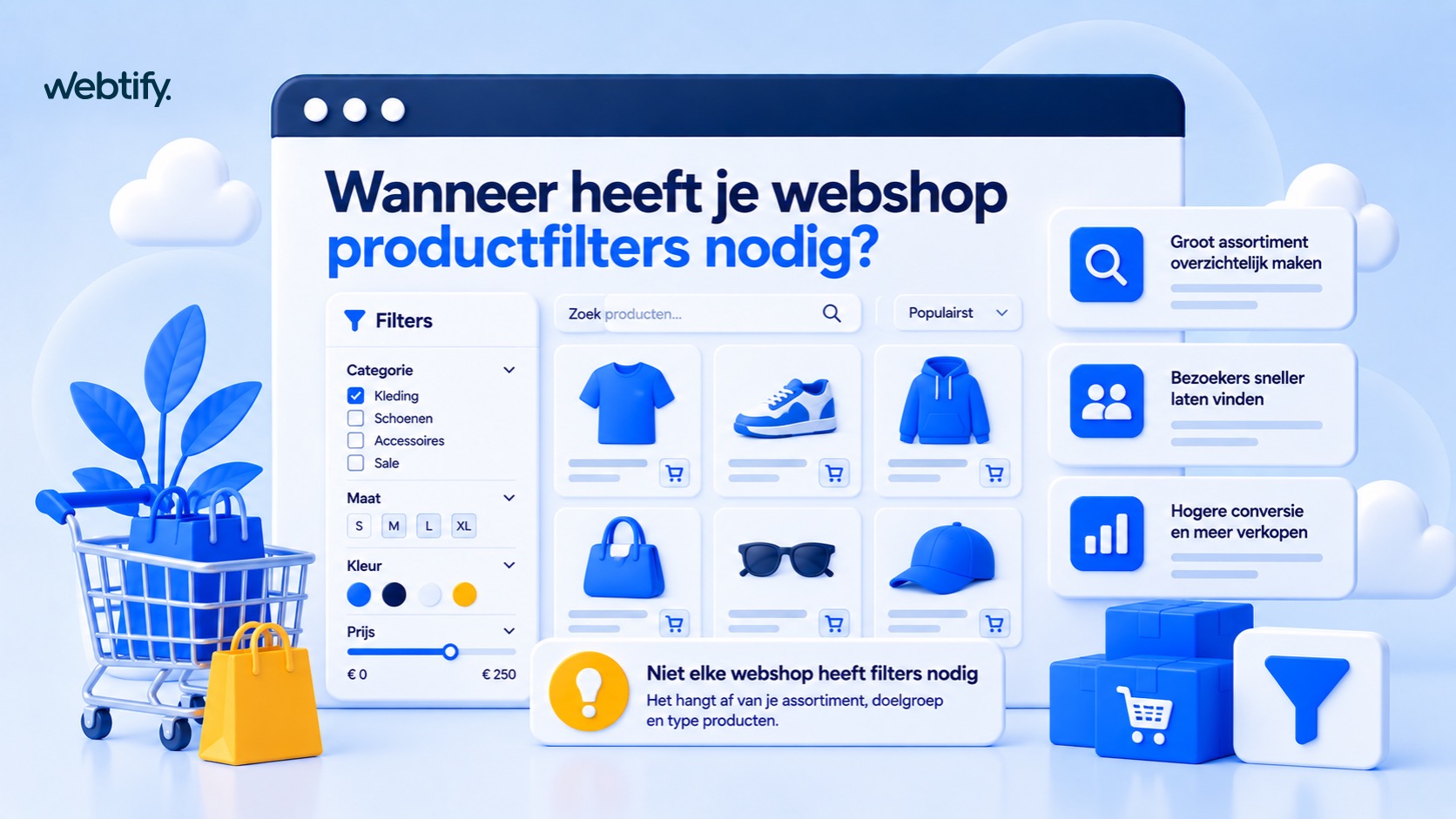 Illustratie voor blog: Wanneer heeft je webshop productfilters nodig?