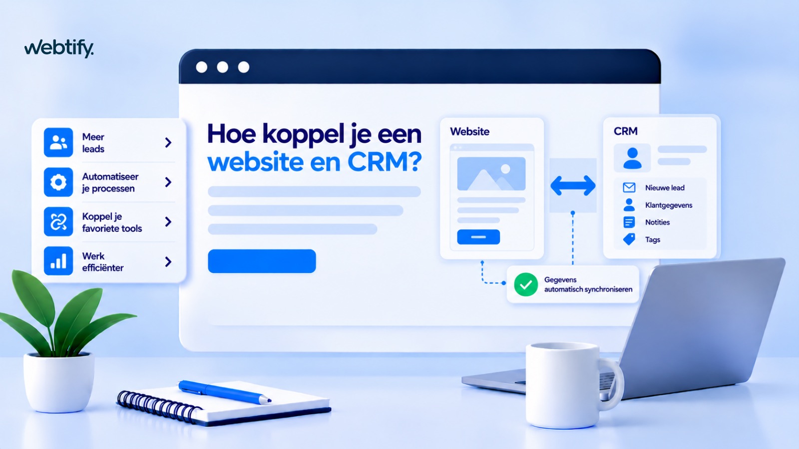 Illustratie voor blog: Hoe koppel je een website en CRM?