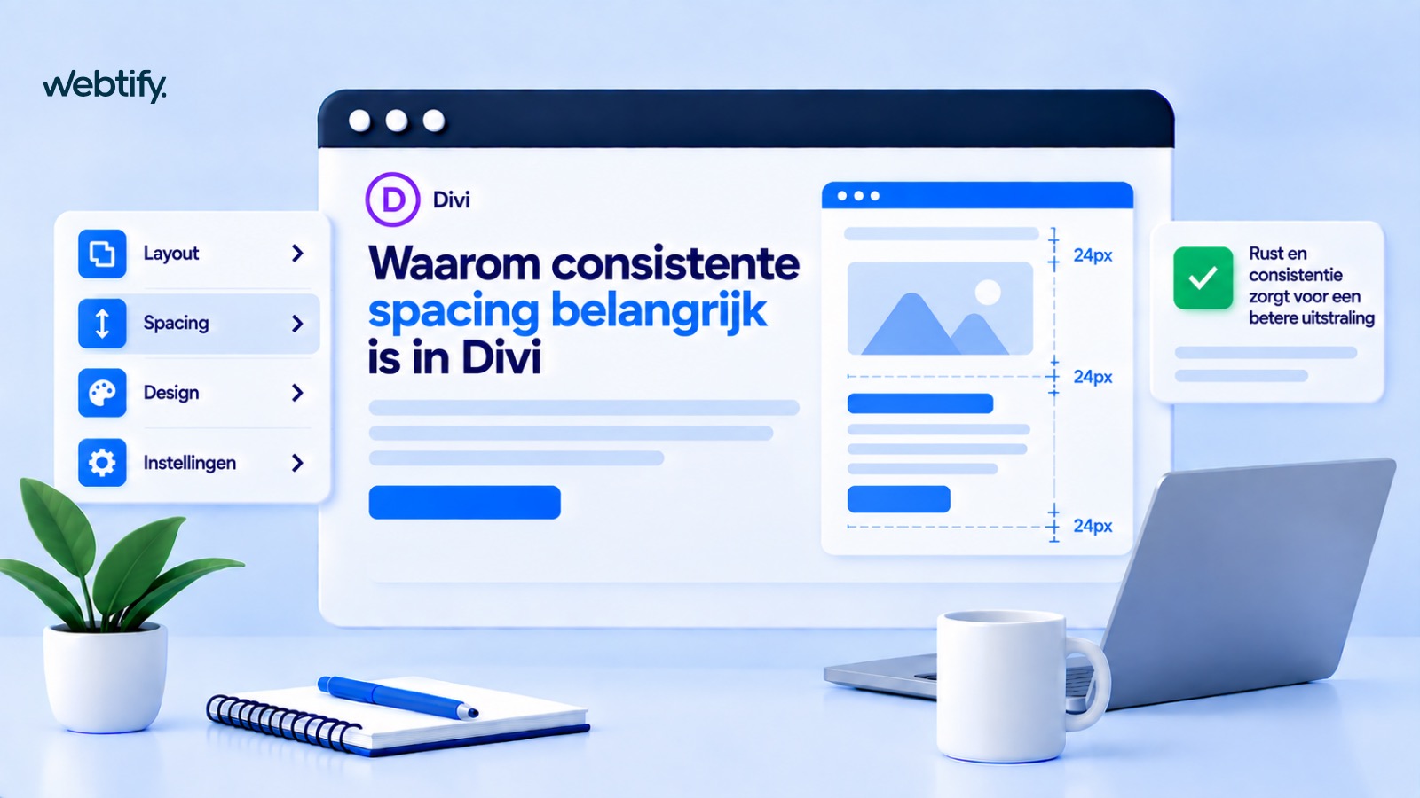Illustratie voor blog: Waarom consistente spanning belangrijk is in Divi